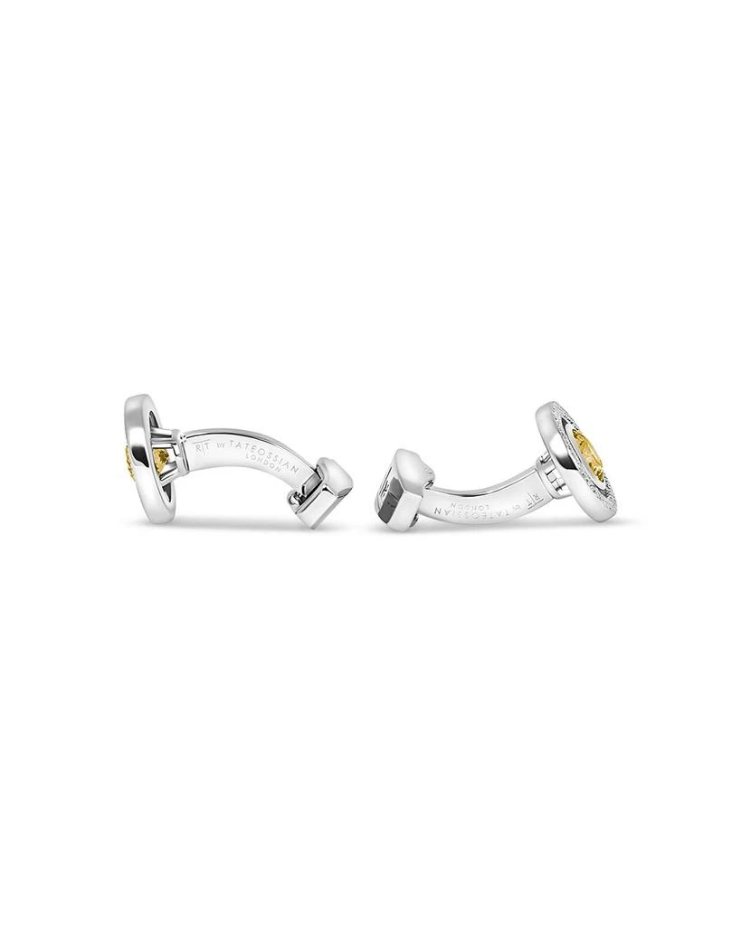 Halo Rhodium Plated Round Cufflinks 商品