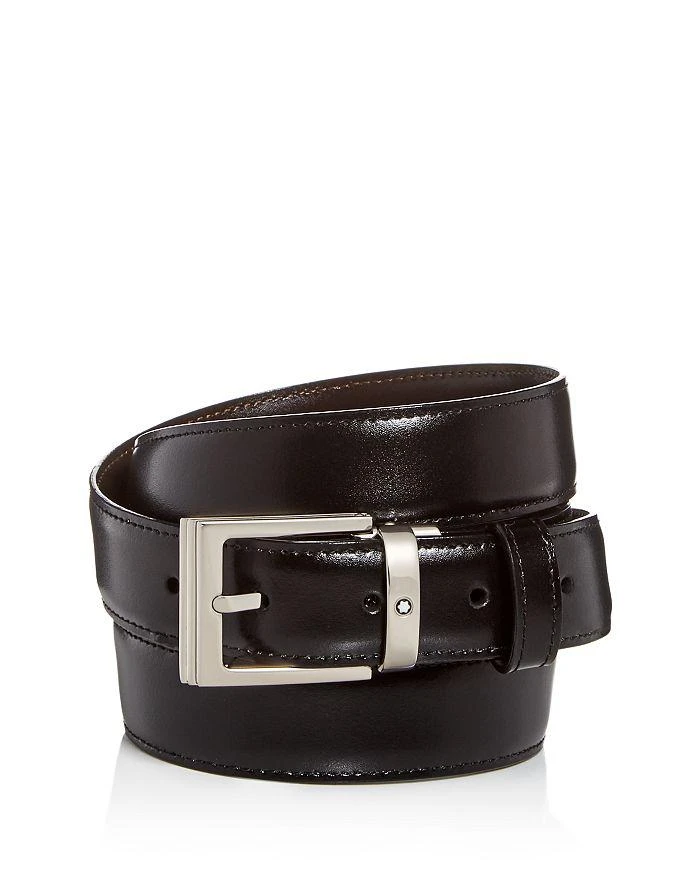 商品MontBlanc|Men's Palladium Square Buckle Reversible Leather Belt,价格¥2058,第1张图片