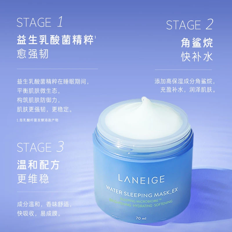 商品[国内直发] Laneige|兰芝护肤惊喜盲盒 保湿修护睡眠唇膜20g/益生修护睡眠面膜70ml,价格¥112,第1张图片