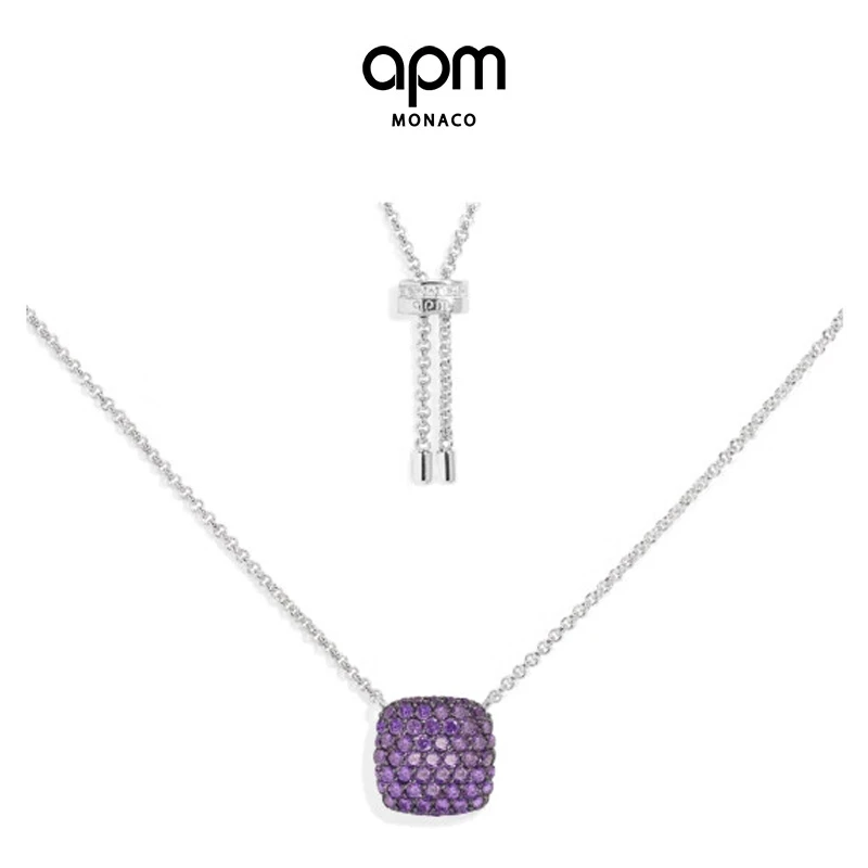 商品apm Monaco|APM Monaco紫色方形调节项链时尚饰品新品礼物 紫色方形可调节项链 AC7248XOV 香港直邮,价格¥732,第1张图片