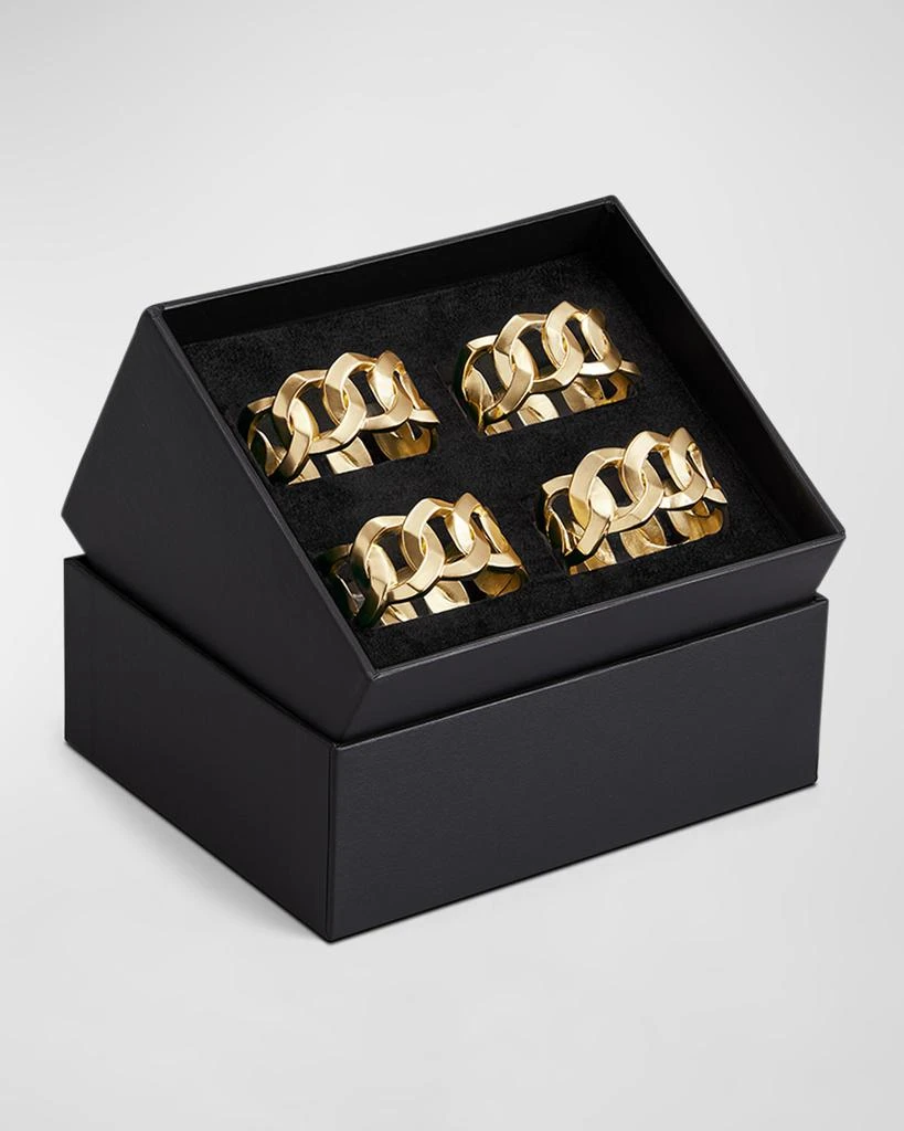 商品L'Objet|Cuban Link 24K Gold Napkin Rings, Set of 4,价格¥1467,第2张图片详细描述