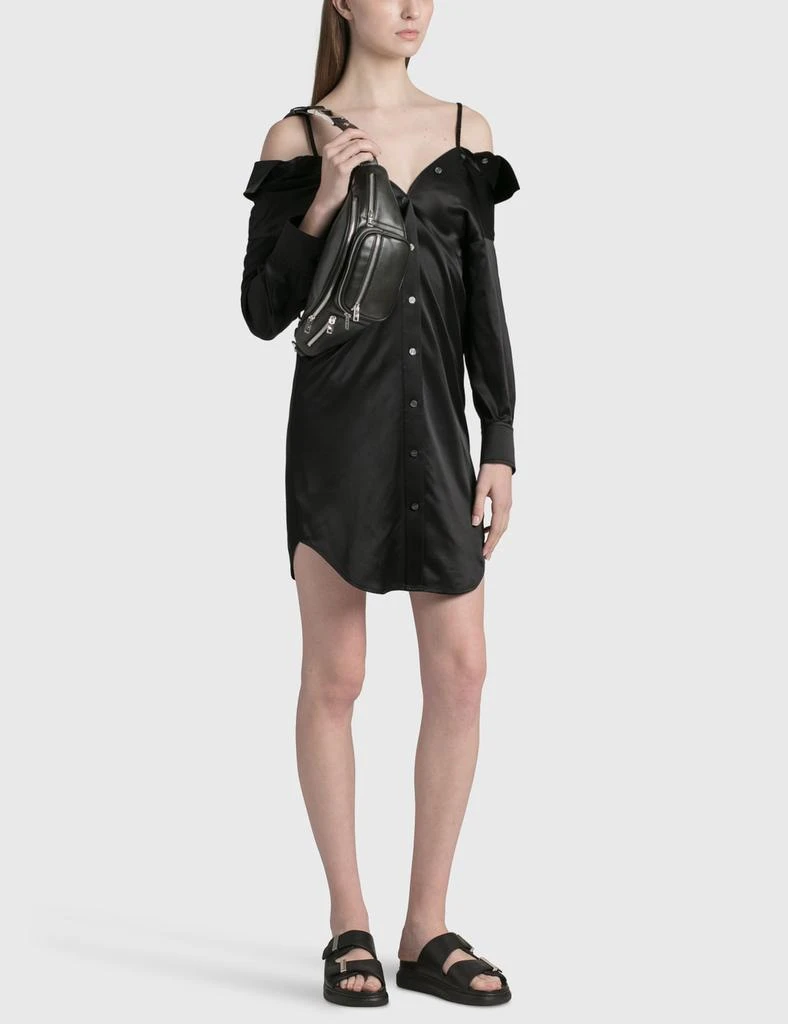 商品Alexander Wang|Off The Shoulder Shirt Dress With Scrunchie Strap,价格¥1372,第4张图片详细描述