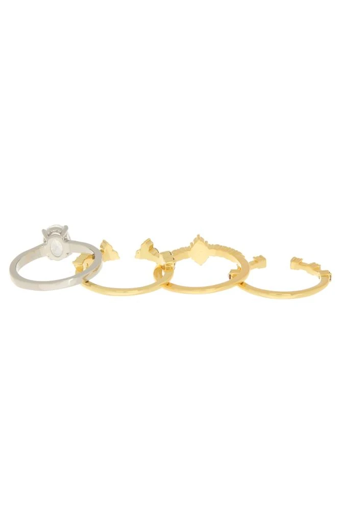 商品Covet|Set of 4 Crystal Stackable Rings,价格¥50,第2张图片详细描述