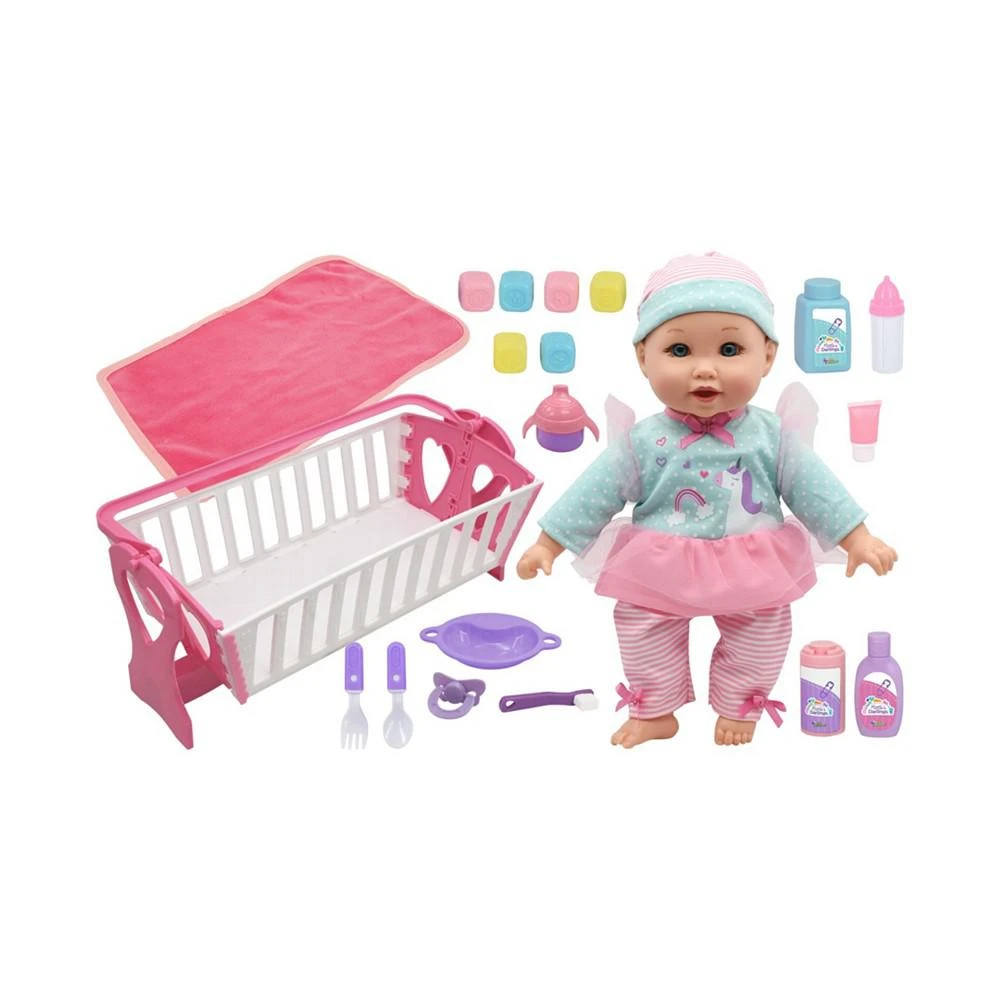 商品Little Darlings|2 in 1 Baby Doll Cradle and Carrier Play Set, 26 Piece,价格¥179,第1张图片