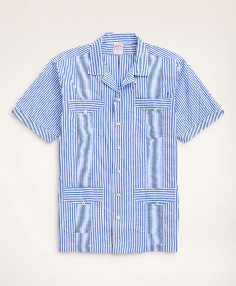 Guayabera Poplin Short-Sleeve Shirt Stripe商品第1张图片规格展示