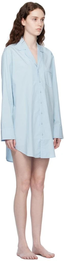 商品SKIMS|Blue Poplin Sleep Cotton Button Up Dress,价格¥425,第2张图片详细描述