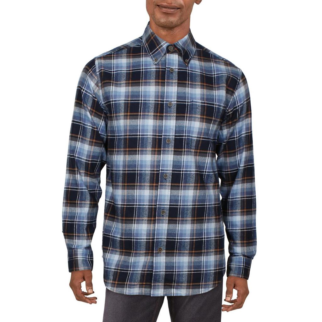 Weatherproof Vintage Mens Flannel Plaid Button-Down Shirt商品第2张图片规格展示