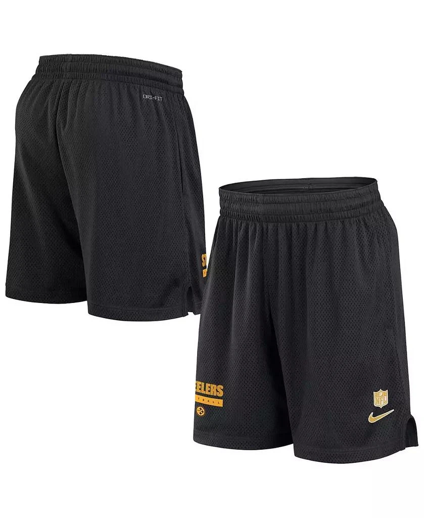 商品NIKE|Men's Black Pittsburgh Steelers 2024 Sideline Performance Mesh Shorts,价格¥342,第1张图片