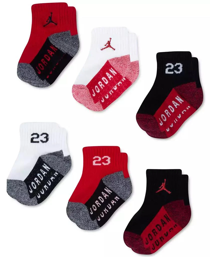 商品Jordan|Baby and Toddler Boys Core Jumpman Ankle Socks, Pack of 6,价格¥111,第1张图片