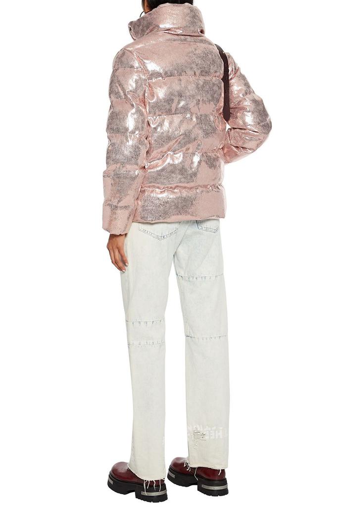 Quilted metallic faux textured-leather jacket商品第3张图片规格展示