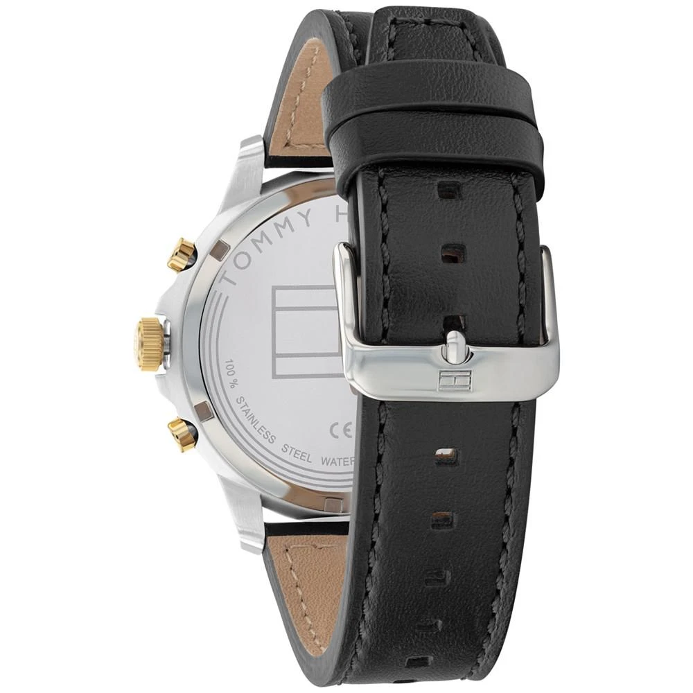 商品Tommy Hilfiger|Men's Black Leather Strap Watch 44mm,价格¥930,第3张图片详细描述