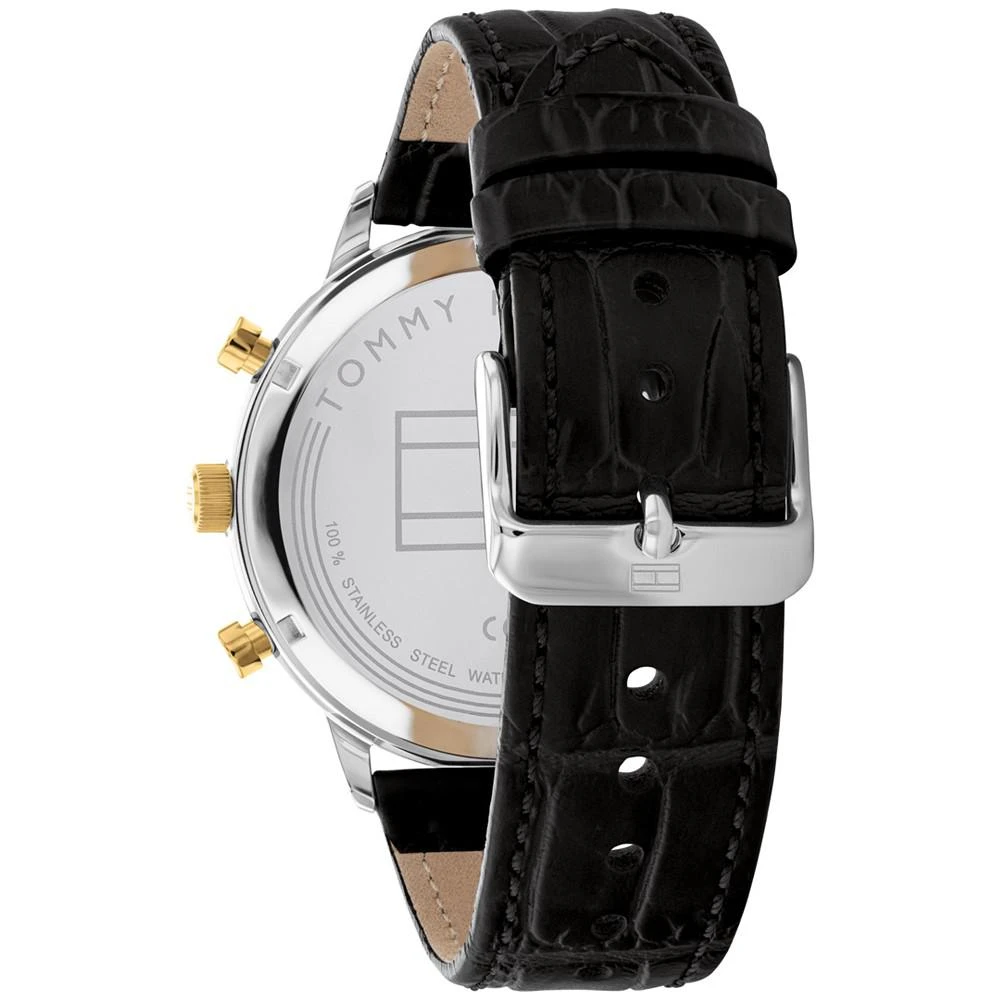 商品Tommy Hilfiger|Men's Black Leather Strap Watch 44mm,价格¥1240,第3张图片详细描述