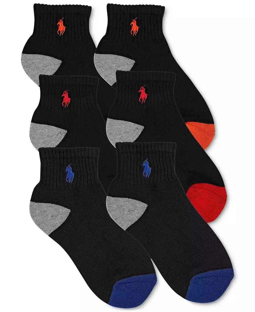 商品Ralph Lauren|6-Pk. Color-Blocked Quarter Low-Cut Socks, Little Boys & Big Boys,价格¥45,第1张图片