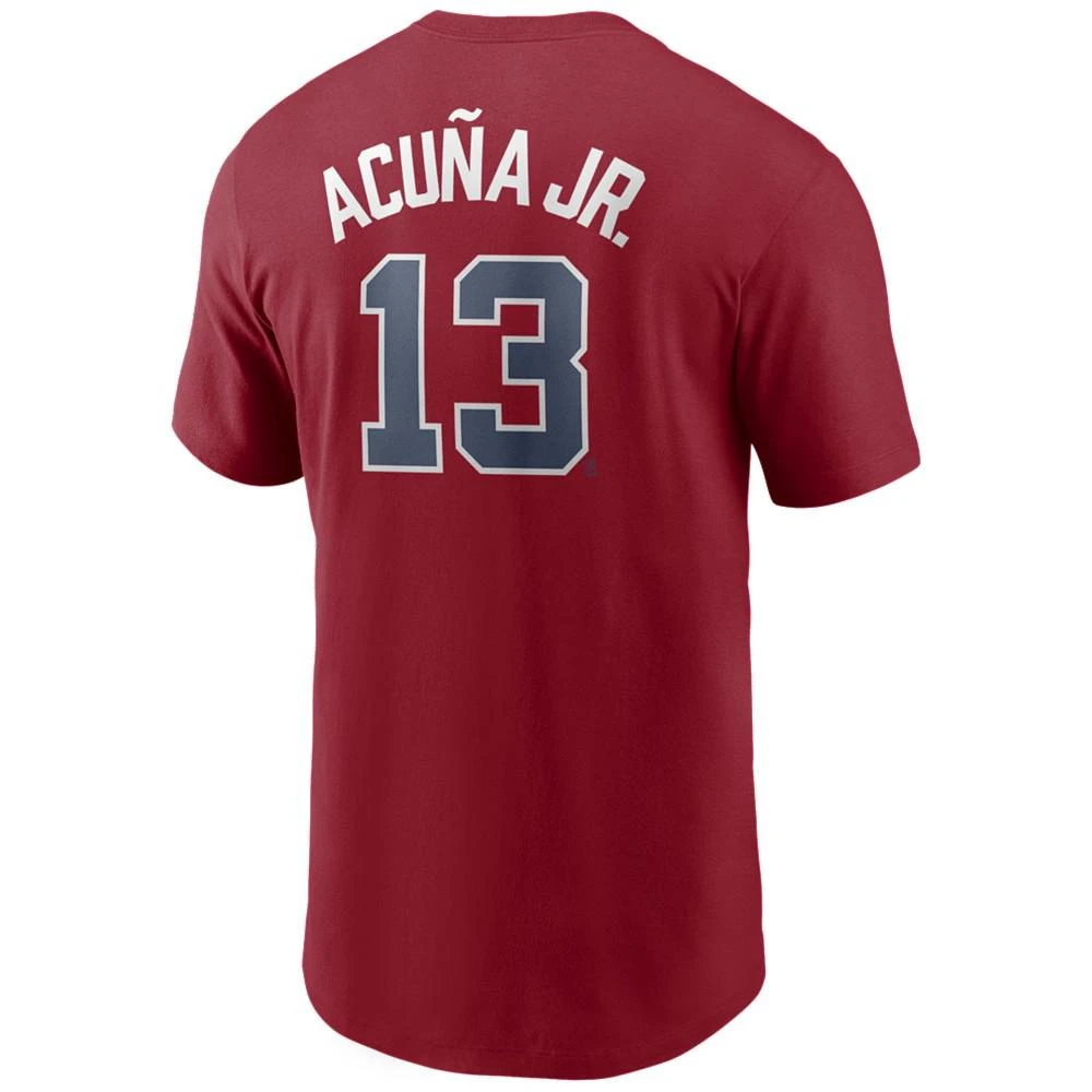 商品NIKE|Men's Ronald Acuna Atlanta Braves Name and Number Player T-Shirt,价格¥241,第1张图片