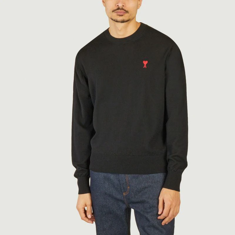 商品AMI|ADC pullover  WOOL TRICOTINE BLACK AMI PARIS,价格¥1585,第1张图片