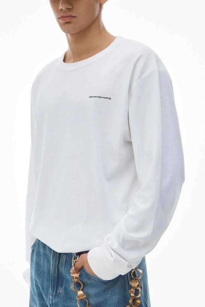 商品Alexander Wang|LONG-SLEEVE TEE IN HIGH TWIST JERSEY,价格¥1315,第3张图片详细描述