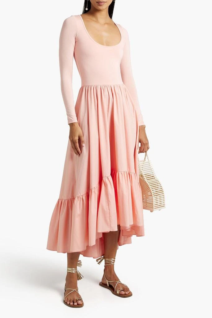 商品CAROLINE CONSTAS|Millie gathered poplin-paneled jersey midi dress,价格¥1634,第4张图片详细描述