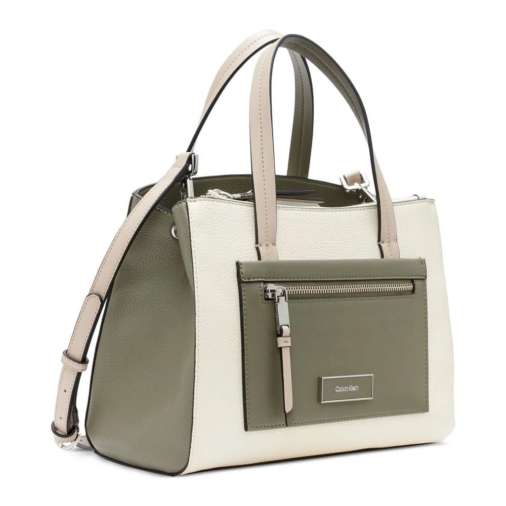 商品Calvin Klein|Hadley Colorblocked Triple Compartment Medium Satchel,价格¥754,第4张图片详细描述