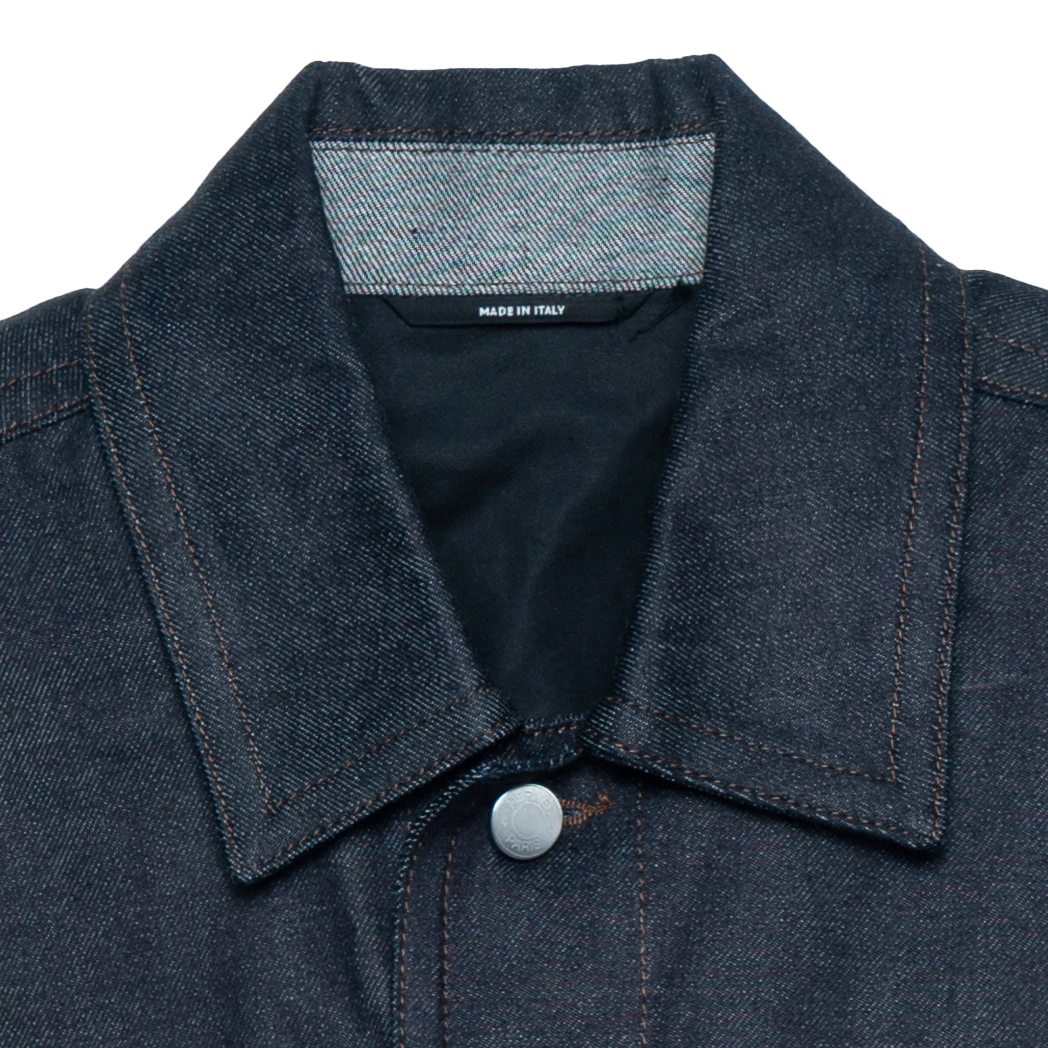 商品[国内直发] Hermes|爱马仕 SS23 Logo刺绣单排扣牛仔外套 男款 藏青色,价格¥15848,第10张图片详细描述