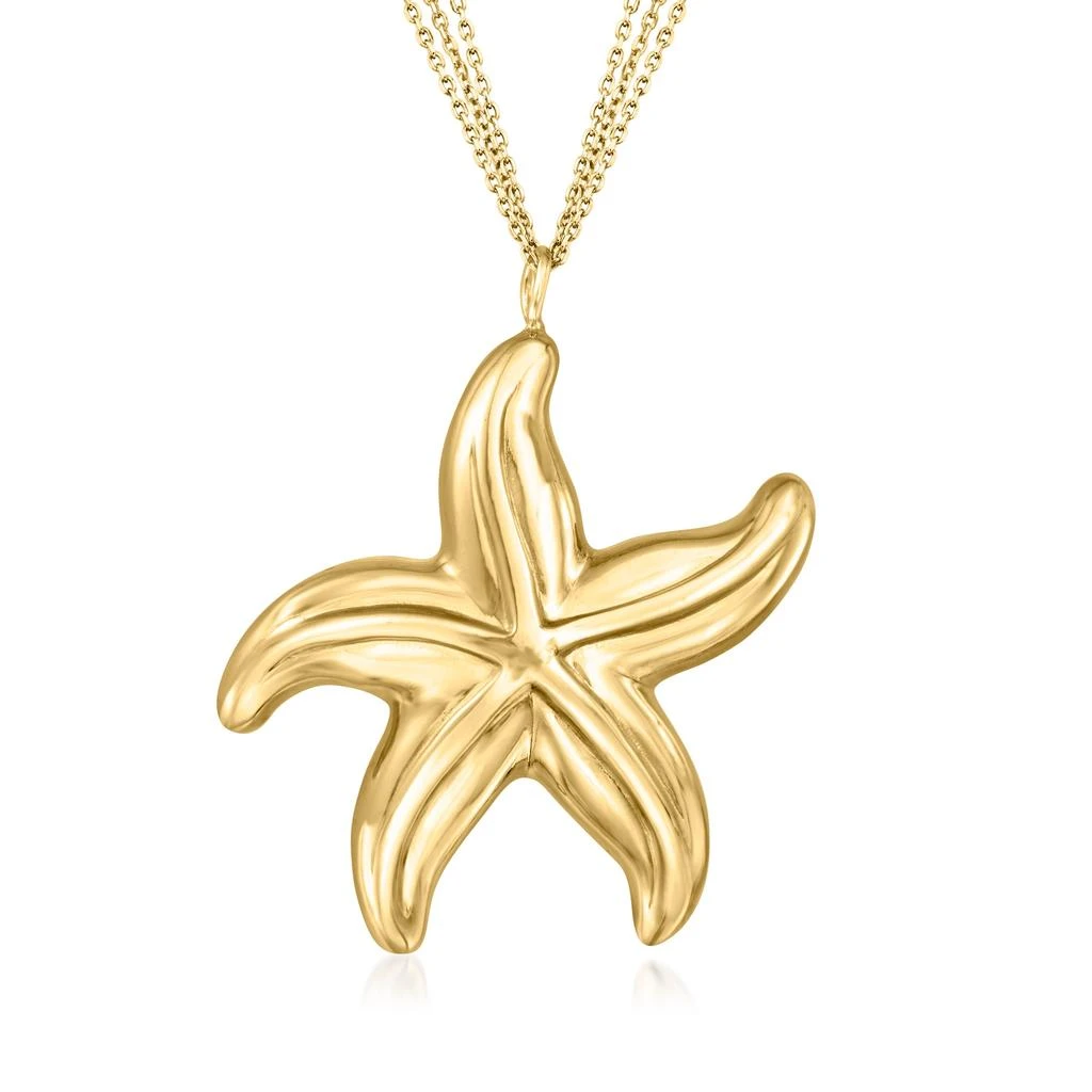 商品Ross-Simons|Ross-Simons Italian 18kt Gold Over Sterling Multi-Strand Starfish Pendant Necklace,价格¥1501,第1张图片