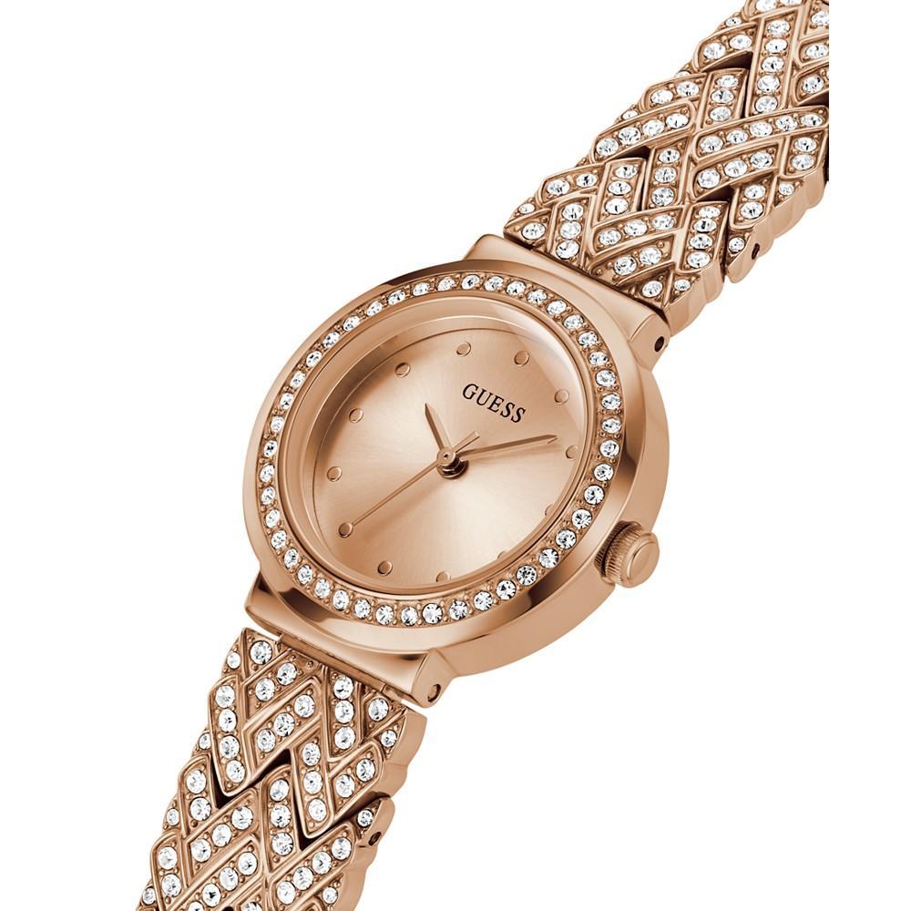商品GUESS|Women's Quartz Petite Rose Gold-Tone Stainless Steel Bracelet Watch 28mm,价格¥1309,第6张图片详细描述