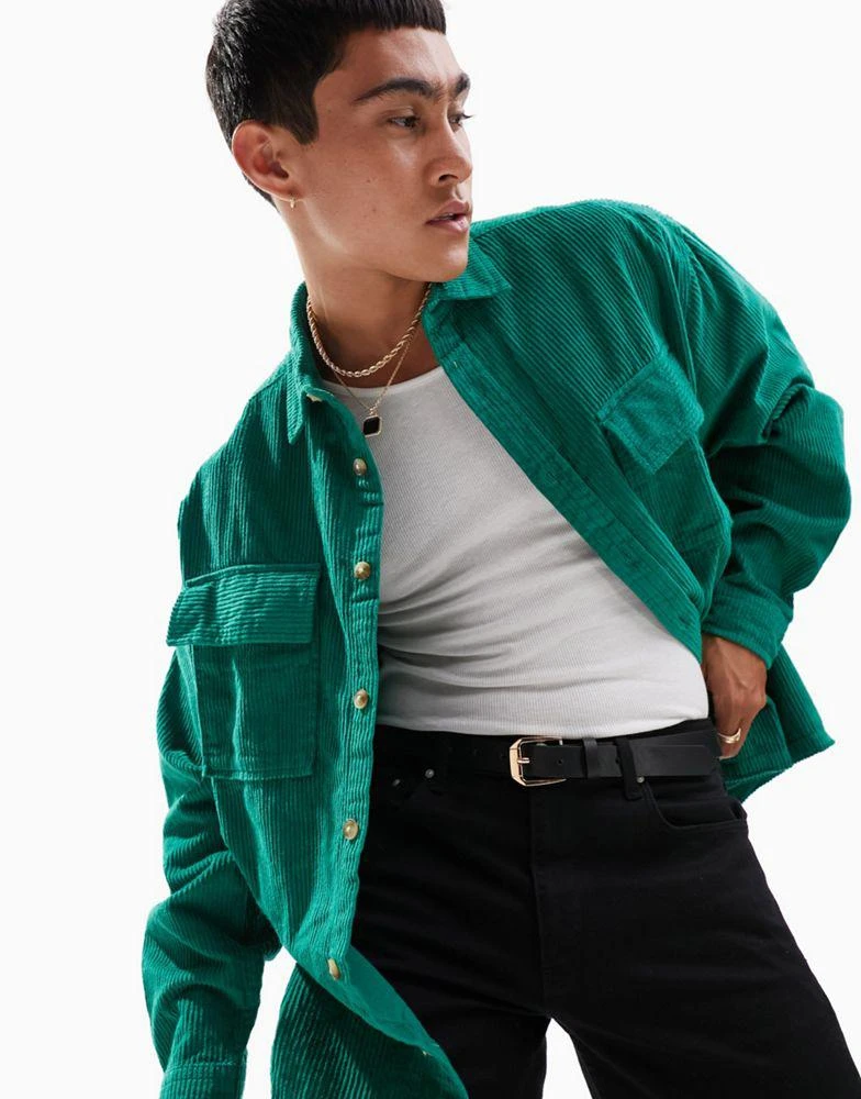 商品ASOS|ASOS DESIGN boxy oversized shirt in chunky cord,价格¥240,第1张图片