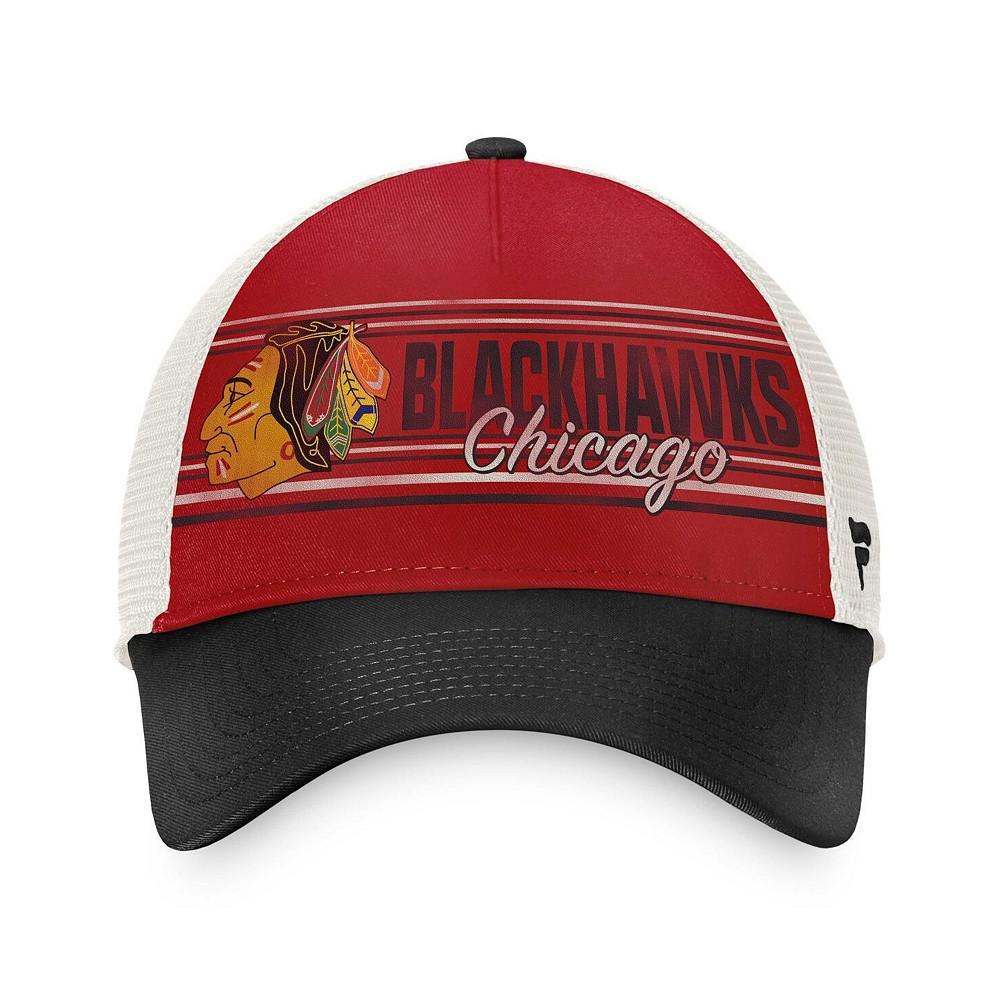 商品Fanatics|Men's Branded Red, Black Chicago Blackhawks True Classic Retro Trucker Snapback Hat,价格¥173,第6张图片详细描述