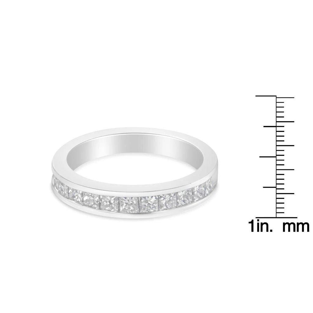 Women's 18K White Gold Princess Cut Diamond Band Ring 商品