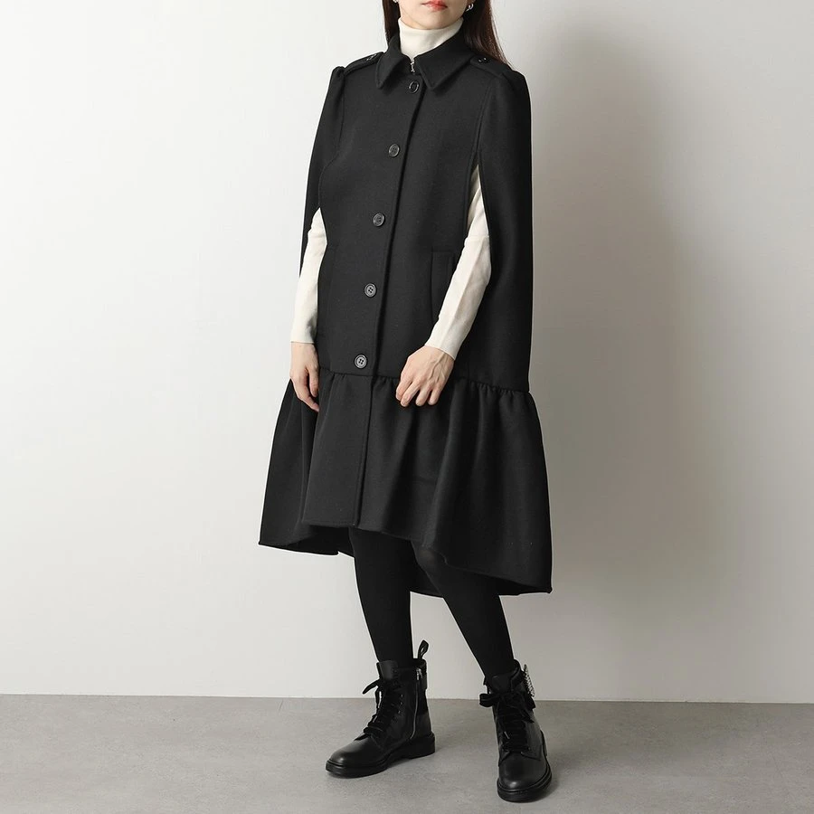 商品RED Valentino|RED VALENTINO 女士黑色羊毛混纺斗篷 WR3CGB10-5Y6-0NO,价格¥4563,第1张图片