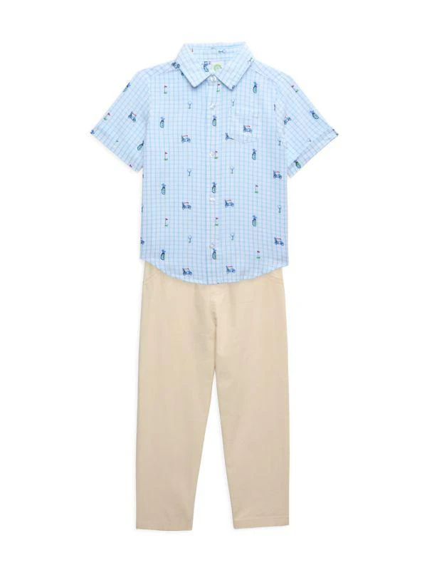 商品Little Me|Baby Boy's 2-Piece Checked Shirt & Golf Pants Set,价格¥119,第1张图片