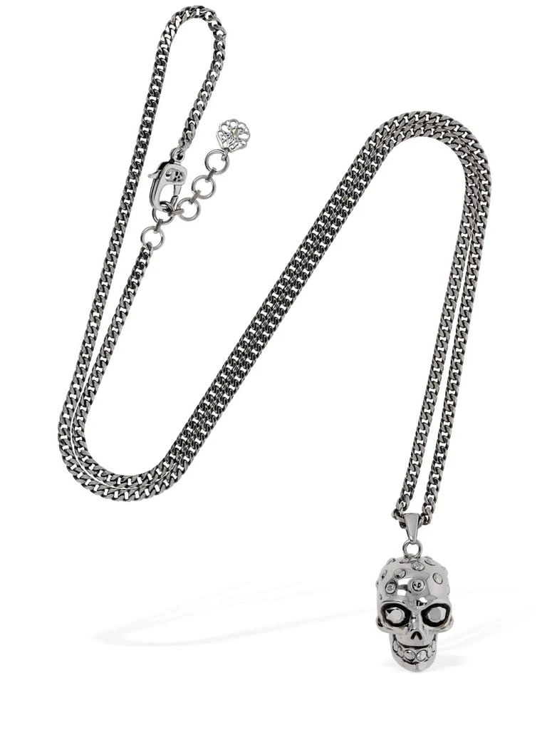 商品Alexander McQueen|Jeweled Skull Brass Necklace,价格¥4176,第2张图片详细描述