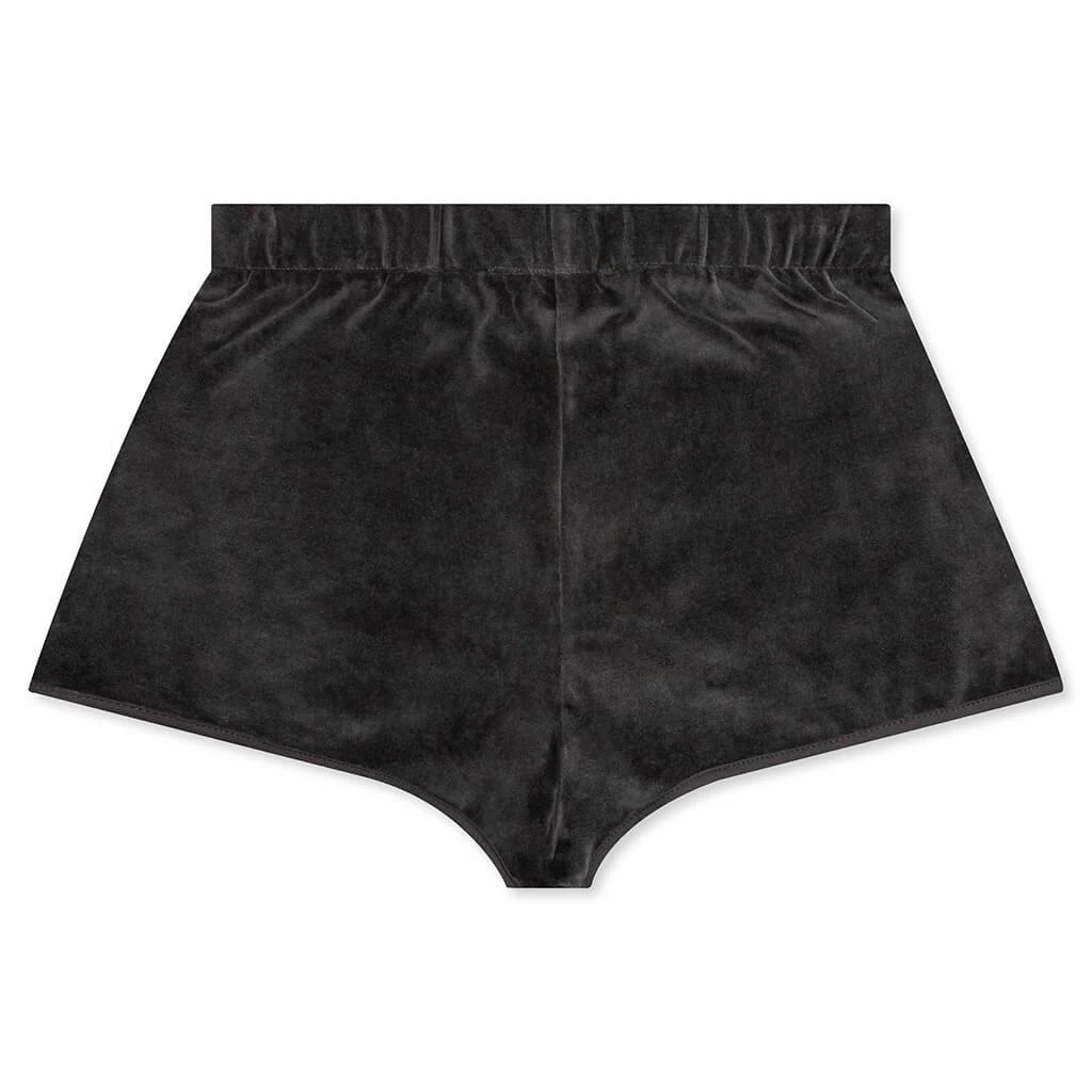 商品Essentials|Fear of God Essentials Women's Velour Beach Short - Iron,价格¥264,第2张图片详细描述