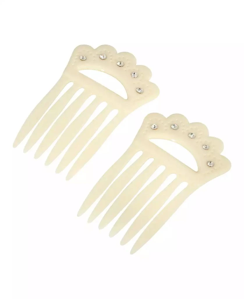 商品2028|Women's Plastic with Clear Crystal Double Hair Comb,价格¥170,第1张图片