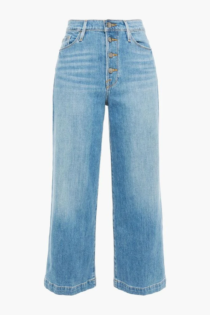 商品FRAME|Ali Wide Crop faded high-rise wide-leg jeans,价格¥575,第1张图片