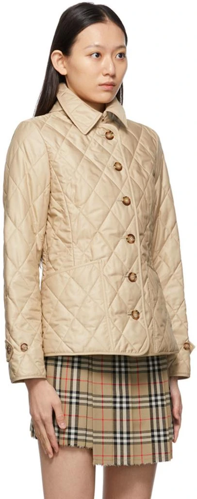 商品Burberry|Beige Quilted Diamond Thermoregulated Jacket,价格¥8489,第2张图片详细描述