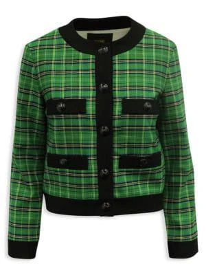 商品[二手商品] Maje|Maje Vivert Plaid Jacket In Green Polyester,价格¥1977,第1张图片