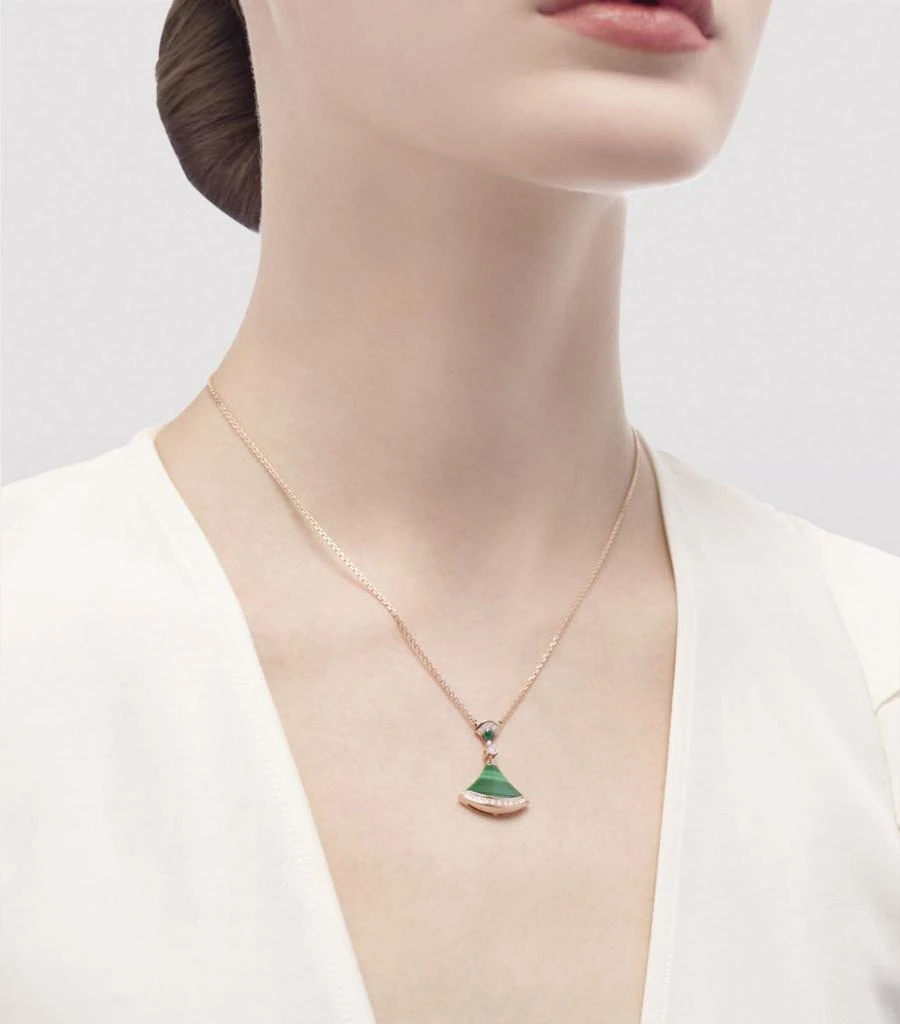 商品BVLGARI|Rose Gold, Malachite And Diamond Divas' Dream Necklace,价格¥39784,第2张图片详细描述