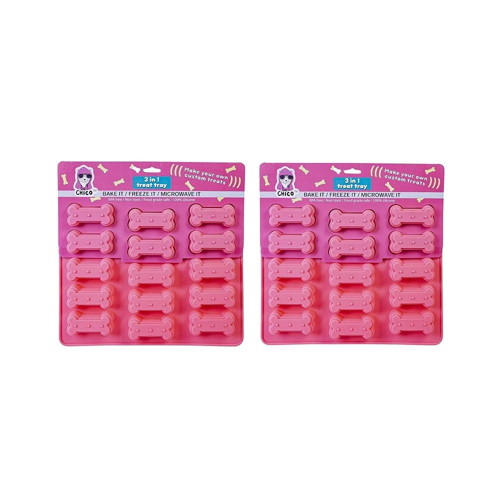 商品JoJo Modern Pets|Dog Bone 3 in 1 Silicone Baking Treat Tray (2-Pack),价格¥187,第1张图片