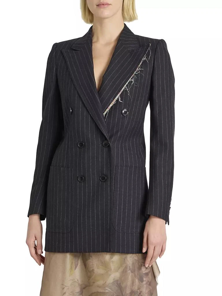 商品Dries Van Noten|Bylee Double-Breasted Pin-Stripe Wool-Blend Blazer,价格¥6538,第3张图片详细描述