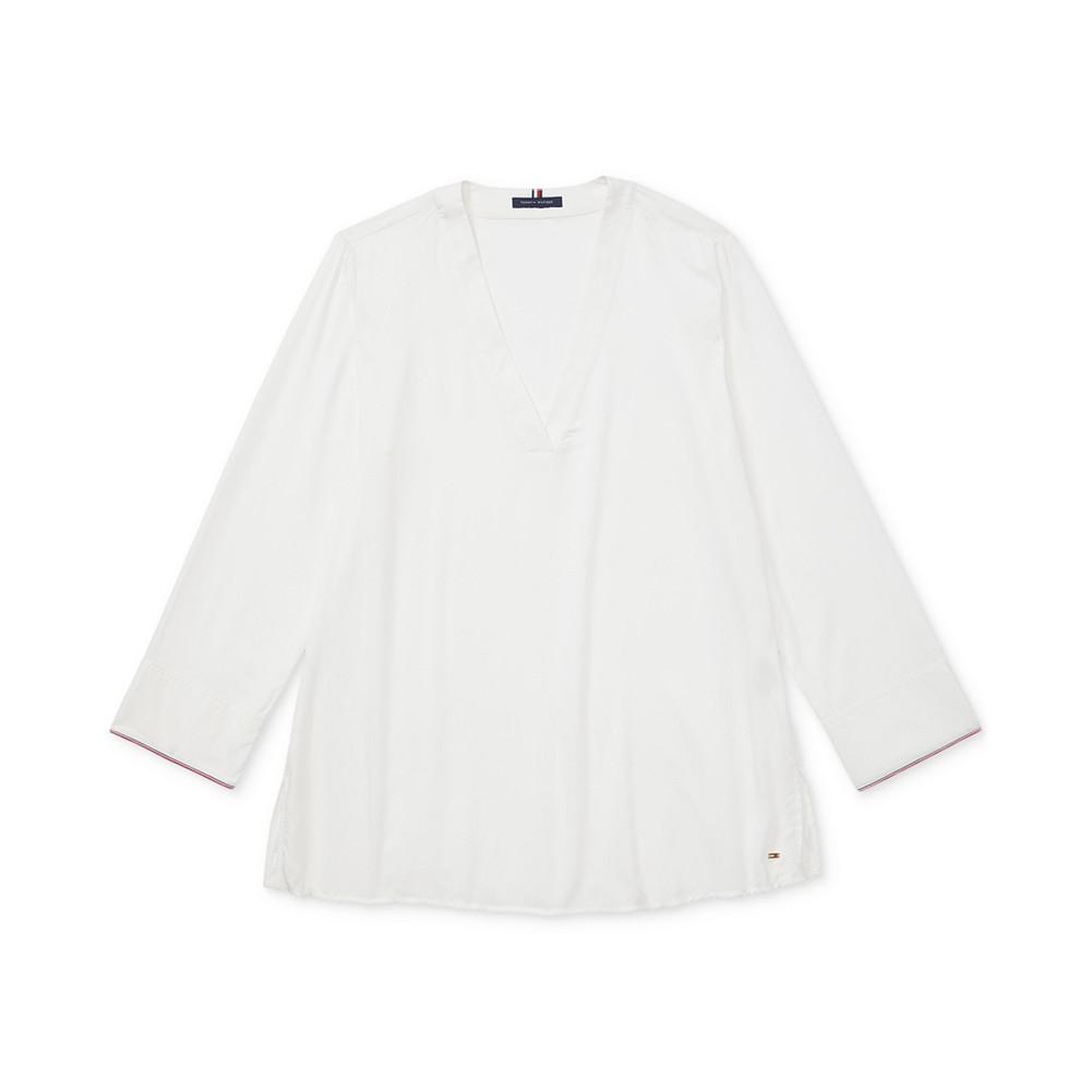 商品Tommy Hilfiger|Women's V-Neck Top with Wide Neck Opening,价格¥534,第1张图片