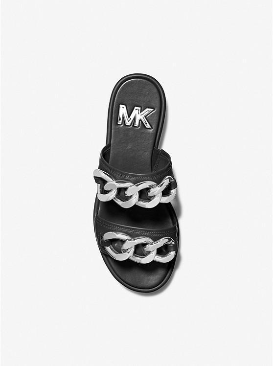 商品Michael Kors|Scarlett Chain Link Leather Slide Sandal,价格¥489,第5张图片详细描述