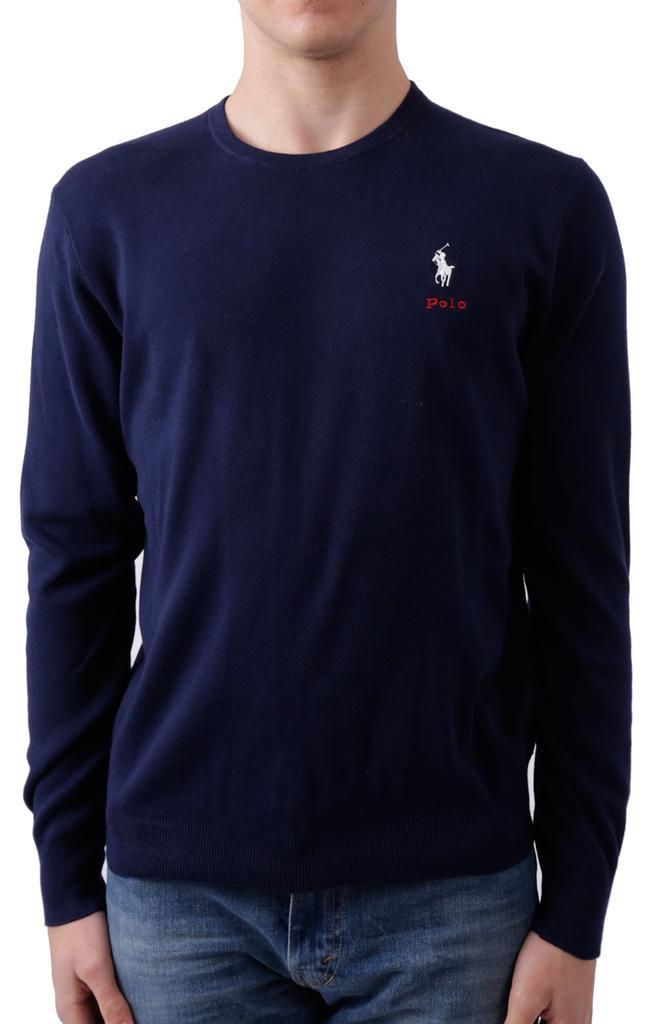 商品Ralph Lauren|Cotton Crewneck Sweater - Cruise Navy,价格¥329,第1张图片