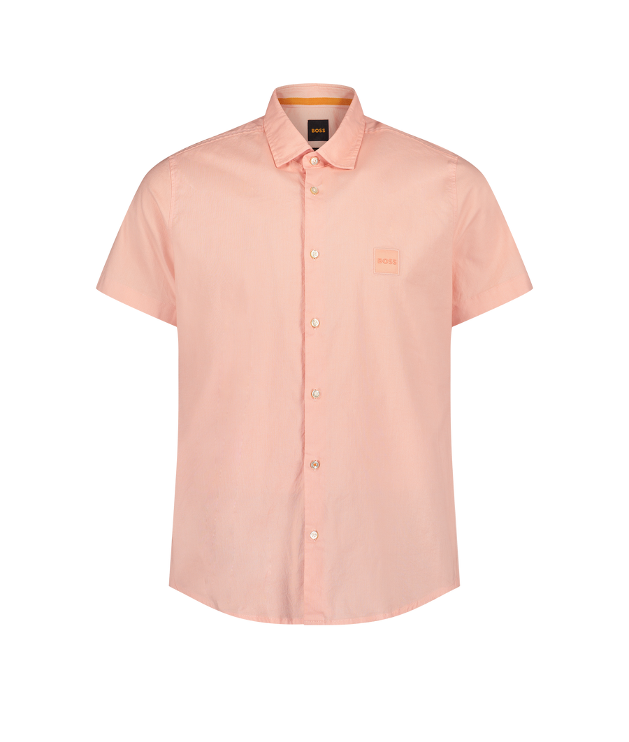 HUGO BOSS 男士粉色短袖衬衫 50468269-630商品第1张图片规格展示