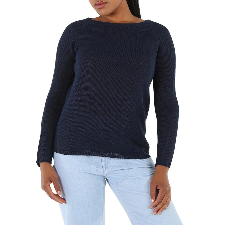 商品Max Mara|Ladies Navy Giolino Linen Boatneck Sweater,价格¥968,第1张图片