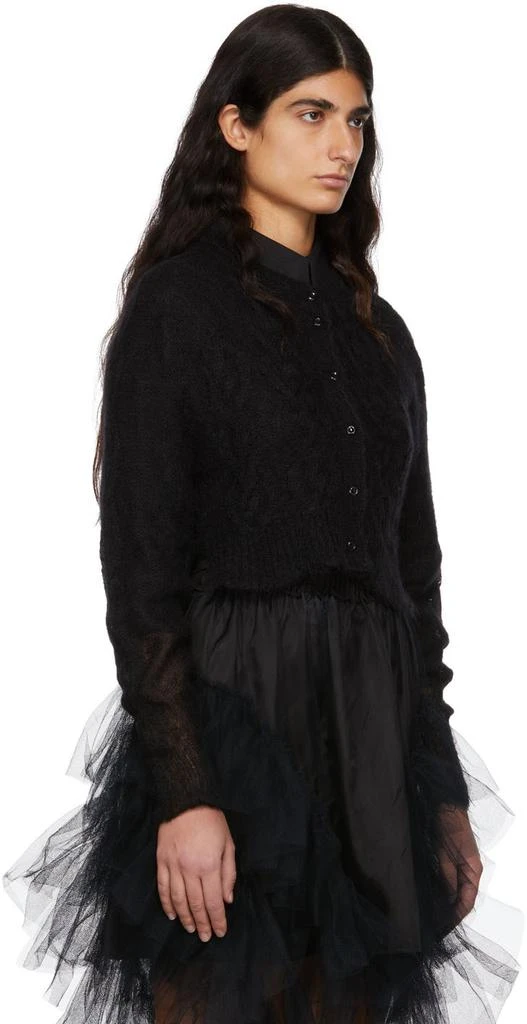 商品Simone Rocha|Black Cable Knit Cropped Cardigan,价格¥1058,第2张图片详细描述