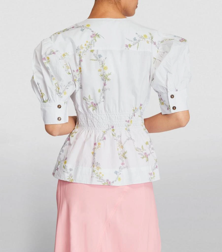 商品Ganni|Cotton Floral Top,价格¥1022,第4张图片详细描述