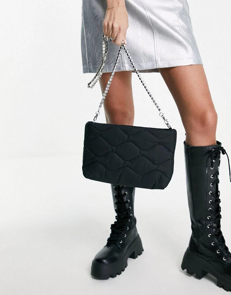 商品Topshop|Topshop quilted clutch in black,价格¥108,第2张图片详细描述