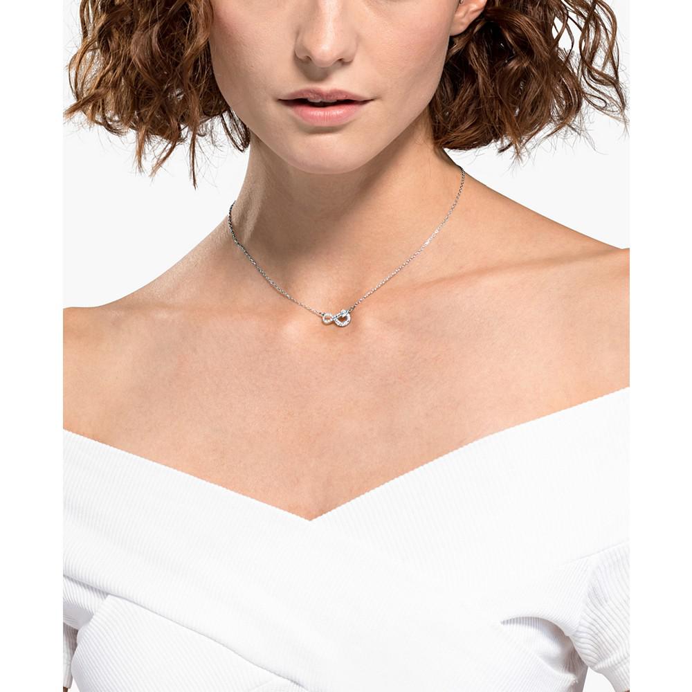 女款时尚 银调水晶无限符号吊坠项链商品第2张图片规格展示