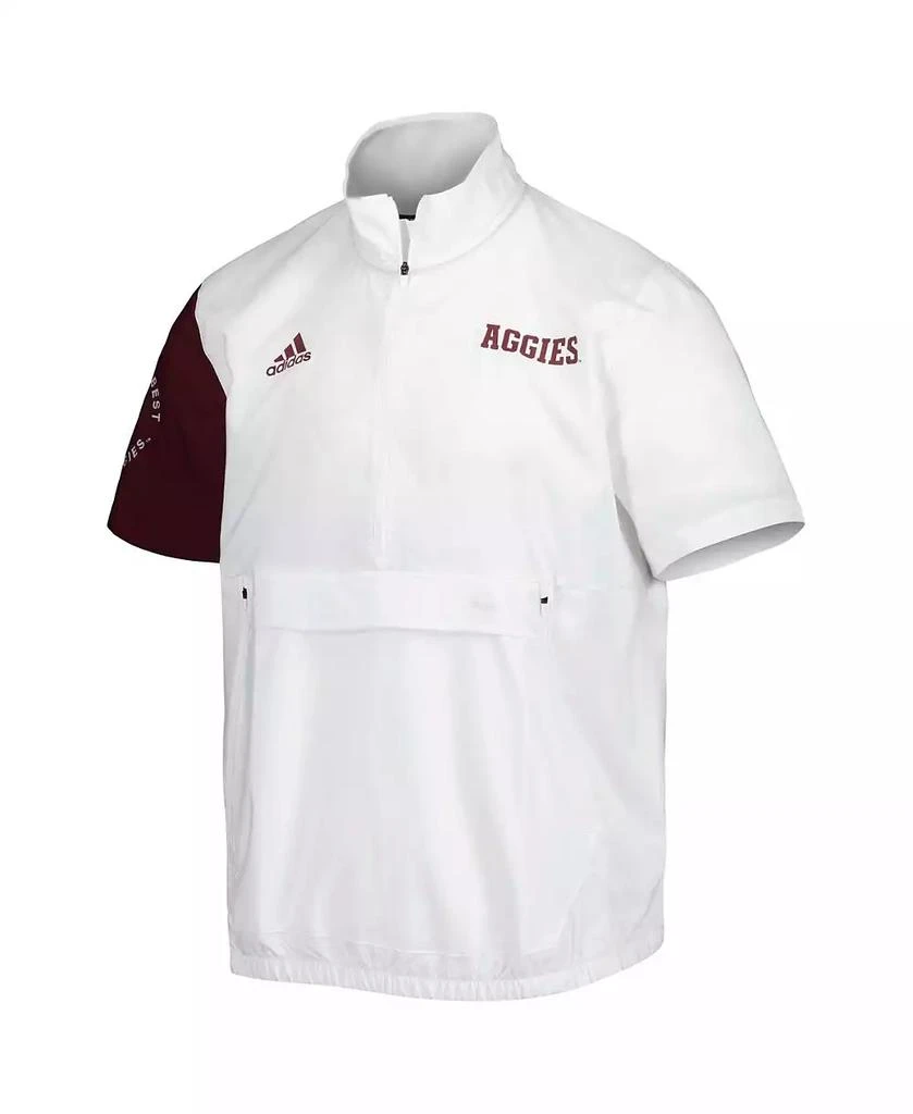 商品Adidas|Men's White Texas A&M Aggies M STM AEROREADY Quarter-Zip Jacket,价格¥519,第2张图片详细描述