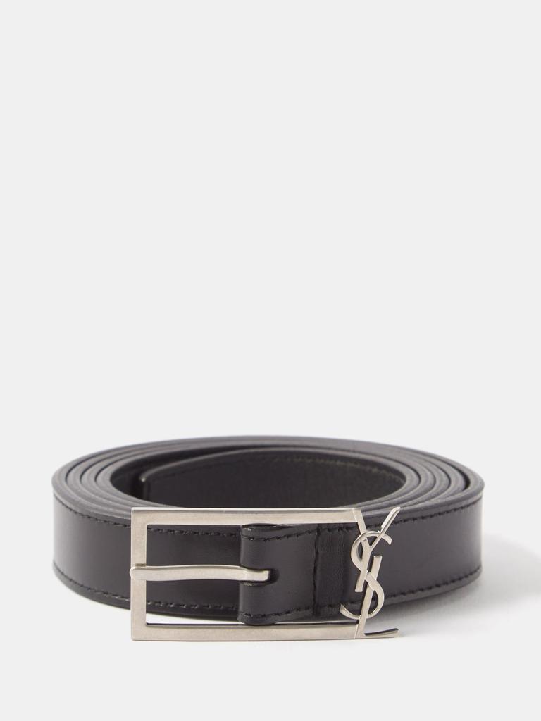 商品Yves Saint Laurent|YSL-plaque leather belt,价格¥2881,第1张图片